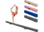 Trave Di Equilibrio Costway 210 Cm, Trave Per Ginnastica Pieghevole, Trave Di Equilibrio Caricabile Fino A 70 Kg, Trave Portatile Con Maniglie Per Il Trasporto, Trave Di Equilibrio Per Ginnastica In Casa Grigio