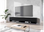Minio Go For It, Mobile Tv, Lavagna Bassa "Anne"" 180 Cm, Piano In Mdf Con Motivo A Spina Di Pesce, Sospeso, In Piedi, Colore Nero"