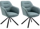 Casadolce Sedia Da Pranzo Nasta, Set Di 2, Turchese, 63X61X88 Cm, Imbottita, Girevole A 180°, Carico Massimo 120 Kg