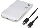 Alloggiamento Per Unità Disco Rigido Mobile USB3.0 6 Gbit/S Ad Alta Velocità, Supporta Unità Disco Rigido Di Grande Capacità Da 2 Tb, Ultrasottile, Spessore 10 Mm, Alloggiamento Per Unità Disco Rigido Per Notebook, Argento