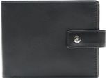 Esquire Pelle Portafoglio New Silk Wallet Quer With Flap Black Nero