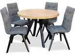 Set Sala Da Pranzo Tavolo + 4X Sedie 5Pcs Gruppo Legno Jvmoebel
