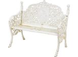 Casa Padrino Panca Da Giardino Barocca Antica Bianco Crema 106,5 X H. 90 Cm - Magnifica Panca Da Giardino In Ghisa - Mobili Da Giardino In Ghisa - Mobili Da Giardino Barocchi - Mobili Da Giardino In Stile Barocco