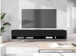 Minio Go For It, Armadio Rtv, "Anne"", 180 Cm, Pannello In Mdf Con Motivo A Spina Di Pesce, Montaggio A Parete, Verticale, Con Illuminazione Led, Colore Nero"