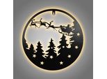 Murale Natalizio A Led In Metallo, Con Luce Bianca Calda - Ø 35Cm, Nero