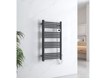 Emke Radiatore Da Bagno Elettrico Nero Per Asciugamani Con Termostato 960 X 540 Mm Radiatore Con Temporizzazione E Display Digitale 500 Watt Senza Elemento Riscaldante
