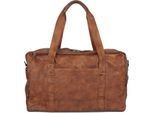 Spikes & Sparrow Pelle Borsa Da Viaggio Borsa A Tracolla Brian Weekender Brandy Marrone