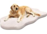 Costway Letto Ortopedico Per Cani, Cuscino Lavabile Per Cani, Tappetino In Memory Foam Per Cani Con Rivestimento Rimovibile, Antiscivolo, Impermeabile, Per Cani Di Taglia Grande E Media (Beige, Geometrico)