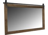 Specchio Da Parete 71X86 Cm Marrone Vintage Legno Con Persiane