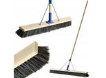 Scopa Stradale Kadax Con Manico Lungo In Legno, Scopa Larga In Legno, Robusto Lavapavimenti 100 Cm