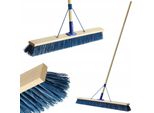 Scopa Stradale Kadax Con Manico Lungo In Legno E Nylon, Scopa Per Spazzare Con Supporto In Metallo (100 Cm)