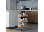 Carrello Da Cucina 'PyhäNtä' 78,5 X 46 X 35 Cm Acciaio Marrone Chiaro
