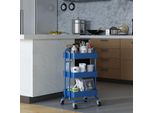 Carrello Da Cucina 'PyhäNtä' 78,5 X 46 X 35 Cm Acciaio Blu