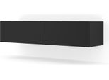 Mobile Tv Sospeso Bingo 140 Cm Black Matt Tavolo Basso Tv Porta Tv Credenza Tv Cassettiera Mdf Tavolo Hi-Fi Moderno Loft Design Industriale