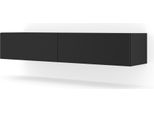 Mobile Tv Sospeso Bingo 160 Cm Black Matt Tavolo Basso Tv Porta Tv Credenza Tv Cassettiera Mdf Tavolo Hi-Fi Moderno Loft Industrial Design