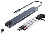 Hub 10 In 1 Type-C A Hdmi 4K / Usb 3.0 / USB-C (Trasferimento Dati) / Tf / Sd / Lan RJ45 Fast Ethernet 100 Mbps / Adattatore Pd 87W Per Macbook/Portatile Windows
