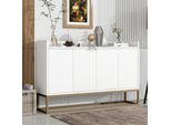 Bella Cassettiera Moderna A 4 Ante Da 120 Cm Per Sala Da Pranzo, Soggiorno, Cucina - Bianco