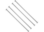 4 Binari Per Tende Da Doccia Da 100 Cm Senza Foratura Regolabili Da 105 Cm A 170 Cm, Binario Telescopico Estensibile Per Doccia E Bagno, Binario Per Tende In Acciaio Inox Per Il Fissaggio, Binario Per Cappotti In Argento