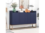 Bellissima Cassettiera Moderna Con Mobile Credenza A 4 Ante Da 120 Cm Per Sala Da Pranzo, Soggiorno, Cucina - Blu Navy