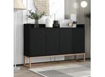 Bellissima Cassettiera Moderna A 4 Ante Da 120 Cm Per Sala Da Pranzo, Soggiorno, Cucina - Nero