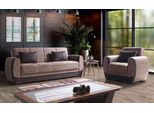 Set Di Divani 3+1 Posti In Legno Tessile Divano Poltrona Moderna