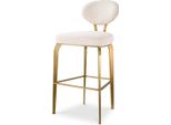 Sgabello Da Bar Casa Padrino Crema/Ottone 50 X 55 X H. 106 Cm - Sgabello Da Bar Imbottito - Mobili Da Bar - Mobili - Qualità Lusso