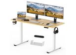 Sanodesk QS1 Scrivania Regolabile In Altezza 140X60 Cm Elettrica 4 Funzioni Di Memoria Protezione Anticollisione Capacità Di Carico 70 Kg, Ganci, Gestione Dei Cavi (Acero)