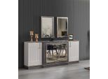 Credenza Moderna Con 2X Specchi Mobili Da Soggiorno Di Design Cassettiera In Legno Jvmoebel