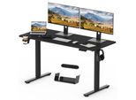 Sanodesk QS1 Scrivania Regolabile In Altezza 140X60 Cm Elettrica 4 Funzioni Di Memoria Protezione Anticollisione Capacità Di Carico 70 Kg Ganci Gestione Dei Cavi (Nero)