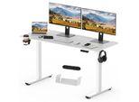 Sanodesk QS1 Scrivania Regolabile In Altezza 140X60 Cm Elettrica, 4 Funzioni Di Memoria Protezione Anticollisione Capacità Di Carico 70 Kg, Ganci, Gestione Dei Cavi (Bianco)