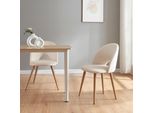 Sedia Da Pranzo 'Karijoki' Set Di 2 Sedie Imbottite In Velluto Metallico 77 X 50 X 55 Cm Beige