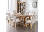 Set Di 4 Sedie Per Sala Da Pranzo Flieks, Sedia Da Cucina Con Gambe In Legno Massiccio, Sedia Da Soggiorno Imbottita Con Schienale, Sedia Da Pranzo Cucina Soggiorno, Beige