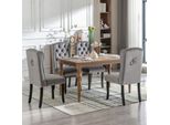 Set Di 4 Sedie Da Pranzo Flieks, Sedia Da Cucina Con Gambe In Legno Massiccio, Sedia Da Pranzo Imbottita Con Rivestimento In Velluto, Sedia Per Soggiorno Cucina, Grigio