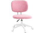 Sedia Da Ufficio Vinsetto, Sedia Da Scrivania Ergonomica, Sedia Da Computer Regolabile In Altezza Senza Braccioli, Sedia Girevole Per Studio, Velluto, Rosa