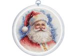 Kit Per Ricamo A Punto Croce Luca-S Con Cerchio Da Ricamo "Babbo Natale"", Schema Contato, 17X17Cm"