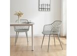 Sedia Da Pranzo 'Kangasniemi' Set Di 2 In Metallo E Plastica 82 X 56 X 52 Cm Grigio Chiaro