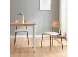 Sedia Da Pranzo 'JyväSkylä' Set Di 2 Imbottite In Metallo Ecopelle 78 X 45 X 48 Cm Beige