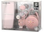 Suavinex, Set Per Neonati. Regalo Per Neonati Con: Succhietto 0-6 Mesi Con Tettarella Fisiologica In Silicone Sx Pro + Scatola Duo Succhietto + Catena Succhietto. Bonhomia, Rosa