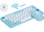 Set Tastiera E Mouse Wireless, Tastiera Punk Retrò + Mouse, 78 Tasti | Connessione Wireless 2.4G | Compatta E Silenziosa | Tocco Piacevole | Forte Compatibilità，Blu