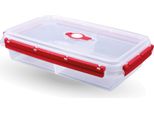 Contenitore Con Divisorio Per Alimenti (2000 Ml) - Rosso - Contenitore Ermetico Per Il Pranzo, Contenitore Per La Conservazione, Contenitore Per La Preparazione Dei Pasti, Ciotola Senza Bpa