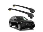 Turtle Portapacchi AIR-1 Infiniti Fx S51 2008 - 2024 Barre Rialzate, Nero