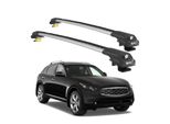 Turtle Portapacchi AIR-1 Infiniti Fx S51 2008 - 2024 Barre Rialzate , Argento