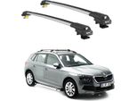 Turtle Portapacchi AIR-1 Skoda Kamiq All 2019 - 2024 Barre Rialzate , Argento