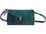 Harold's Pelle Borsa A Tracolla Pochette Fold Handbag Clutch Petrol Petrolio