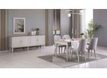 Set Sala Da Pranzo 1X Tavolo Da Pranzo + 6X Sedie + 1X Credenza + 1X Specchio 9 Pz Jvmoebel