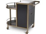 Casa Padrino Carrello Di Servizio Nero/Ottone 88 X 50 X H. 78 Cm - Carrello Ristorante Hotel - Accessori Catering Hotel Ristorante - Mobili