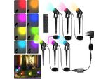 Tolletour Faretto Da Giardino A Led Con Picchetto A Terra Set Di 6, Luce Da Giardino Illuminazione Da Giardino Con Spina Impermeabile IP65 Rgb