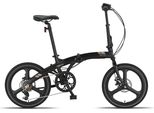 Pacto Two - Bicicletta Pieghevole Telaio In Alluminio 27 Cm Ruote In Alluminio Da 20 Pollici Cambio Shimano A 6 Velocità Doppio Freno A Disco Bicicletta Pieghevole Nera