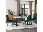 Set Di 4 Sedie Da Pranzo Flieks, Sedia Imbottita Con Gambe In Legno Massiccio, Sedie Da Cucina Sedia Da Pranzo Con Schienale, Sedia Con Rivestimento In Velluto, Grigio