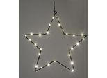 Stella Illuminata A Led Da Appendere In Metallo Nero Con Timer - 30 Cm - Sagoma Di Stella Illuminata In Bianco Caldo Per Interni